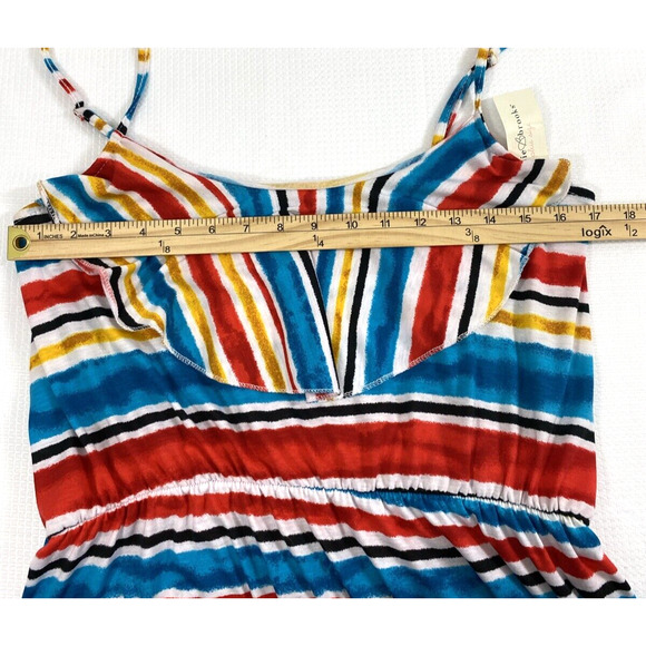 Bobbie Brooks Sundress Womens Plus Size 1X Red Blue Stripe Knit Beach Coverup - Picture 5 of 11